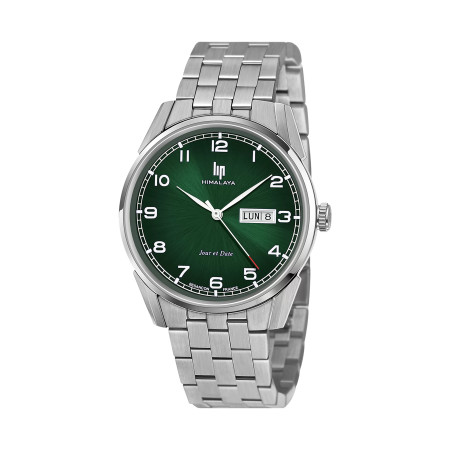 MONTRE LIP HIMALAYA 40 ACIER CADRAN VERT JOUR DATE METAL