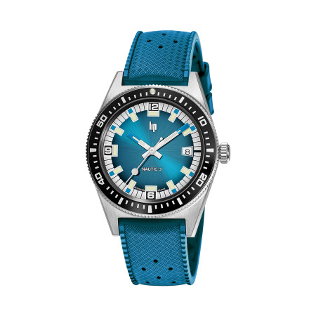 MONTRE LIP NAUTIC3  PLONGEE CADRAN OCEAN CAOUTCHOUC BLEU