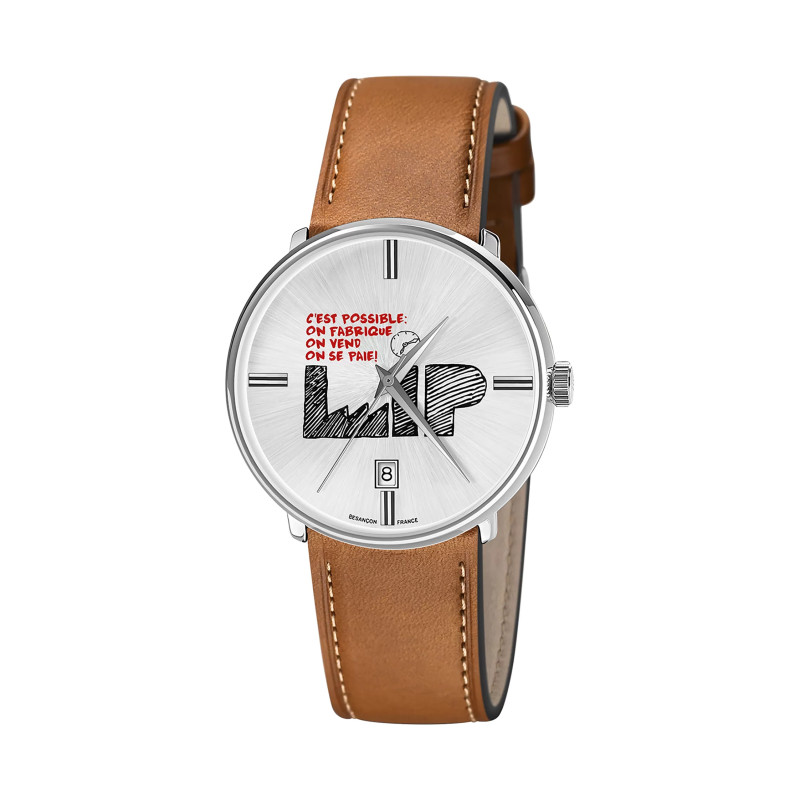 MONTRE LIP C EST POSSIBLE ACIER EDITION LIMITEE CUIR CAMEL