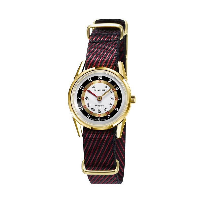 MONTRE MINILIP BRACELET ROUGE ET NOIR