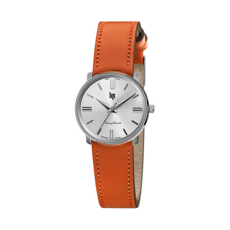 MONTRE LIP DAUPHINE 29 ACIER BRACELET CUIR ORANGE